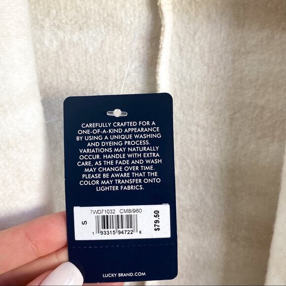 NWT Lucky Brand Tan Camo Open Front Cardigan Sweater - Picture 3 of 6